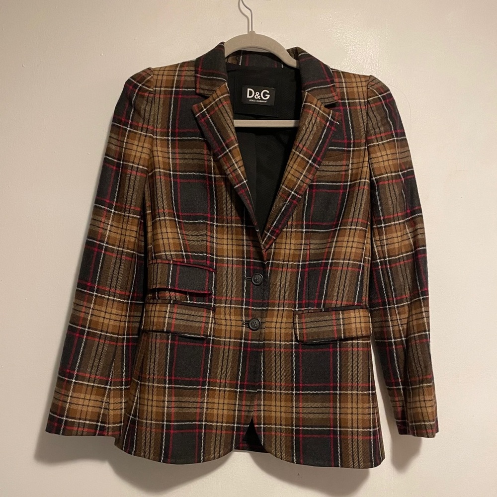 XXXX SOLD XXXX Dolce & Gabbana Wool Plaid Blazer - Picture 2 of 12